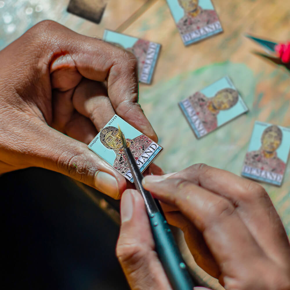 Joaquin 'GUAC' Oliver's "DEMAND CHANGE" Golden Enamel Pin
