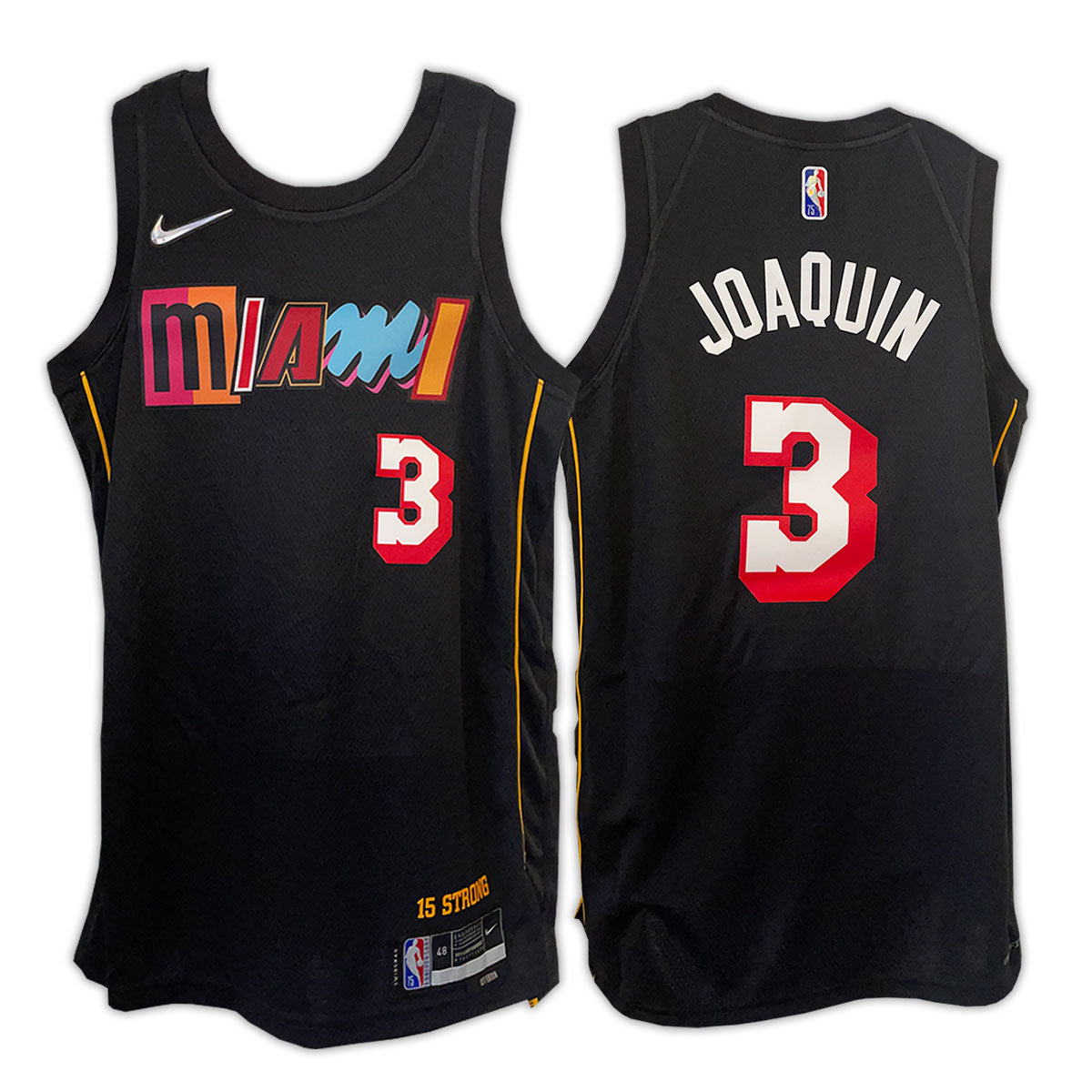 ONE OF A KIND NBA OFFICIAL JOAQUIN #3 NIKE MIAMI HEAT MASHUP AUTHENTIC  JERSEY