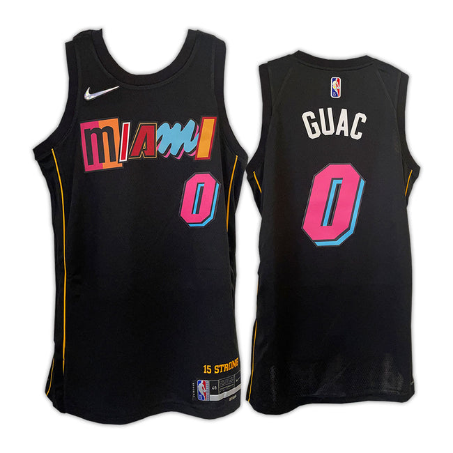 "ONE OF A KIND" NBA OFFICIAL GUAC #0 NIKE MIAMI HEAT MASHUP AUTHENTIC JERSEY