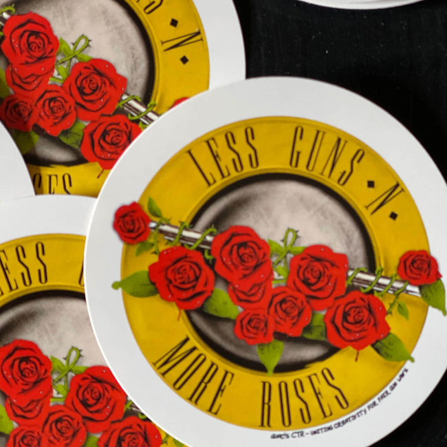 "Less Guns N' More Roses" Sticker
